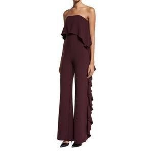 Alexis Burgundy Strapless Jumpsuit